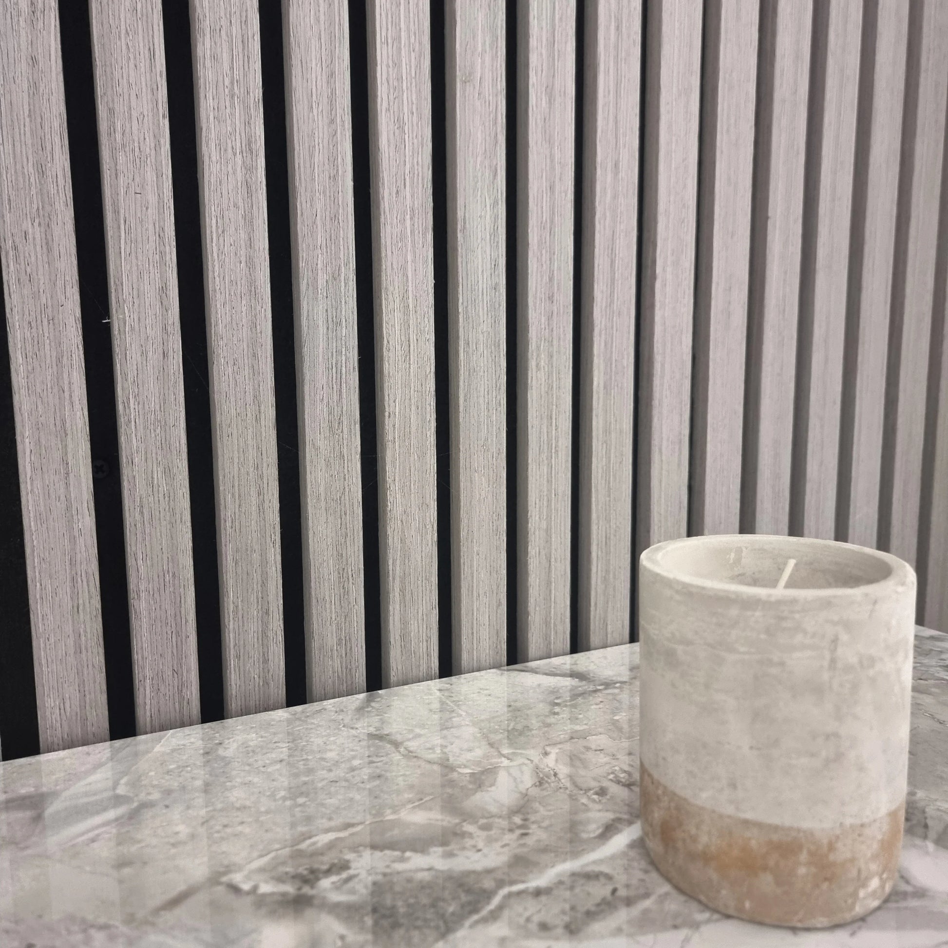 Acoustic Slatted Wall Panels - Ash Grey - Wood Velvet