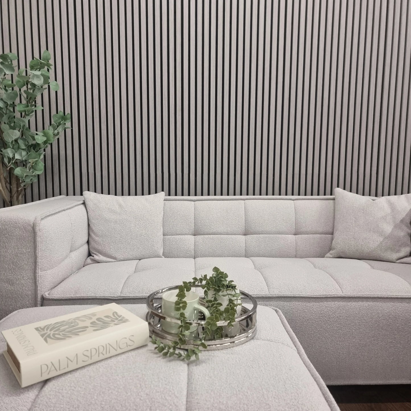 Acoustic Slatted Wall Panels - Ash Grey - Wood Velvet