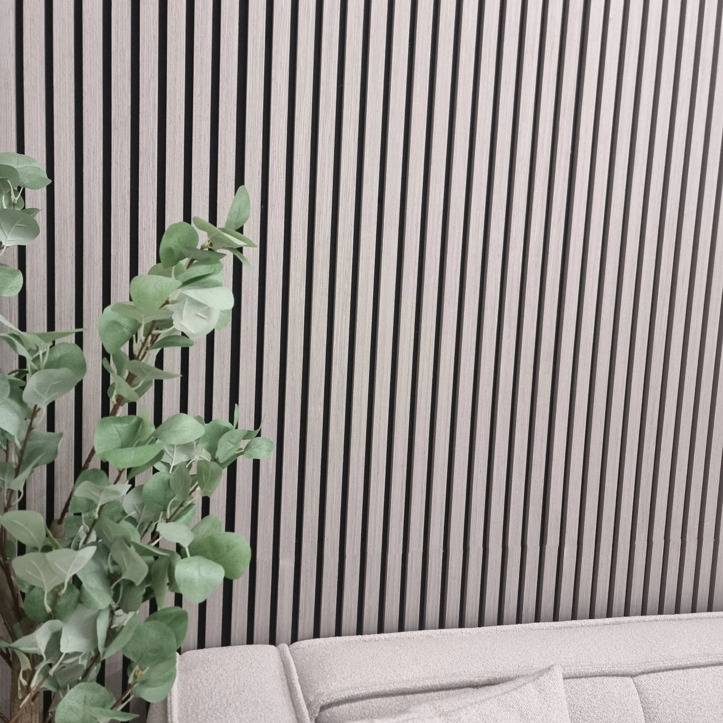 Acoustic Slatted Wall Panels - Ash Grey - Wood Velvet