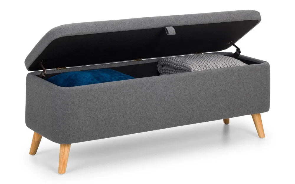 Astrid Storage Ottoman - Wood Velvet