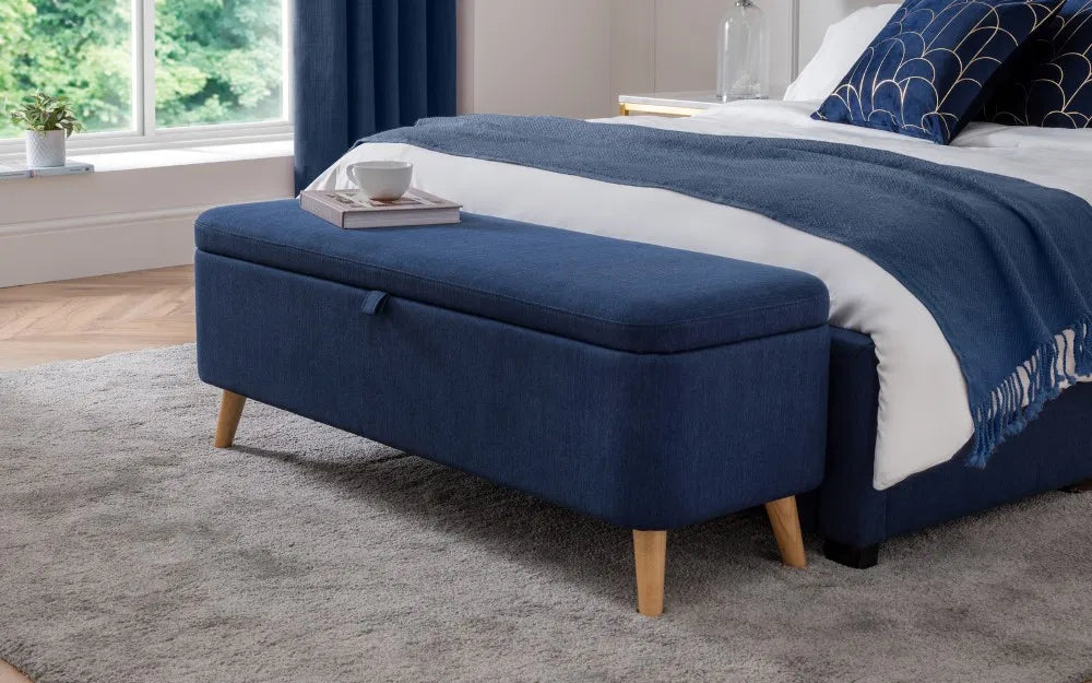 Astrid Storage Ottoman - Wood Velvet