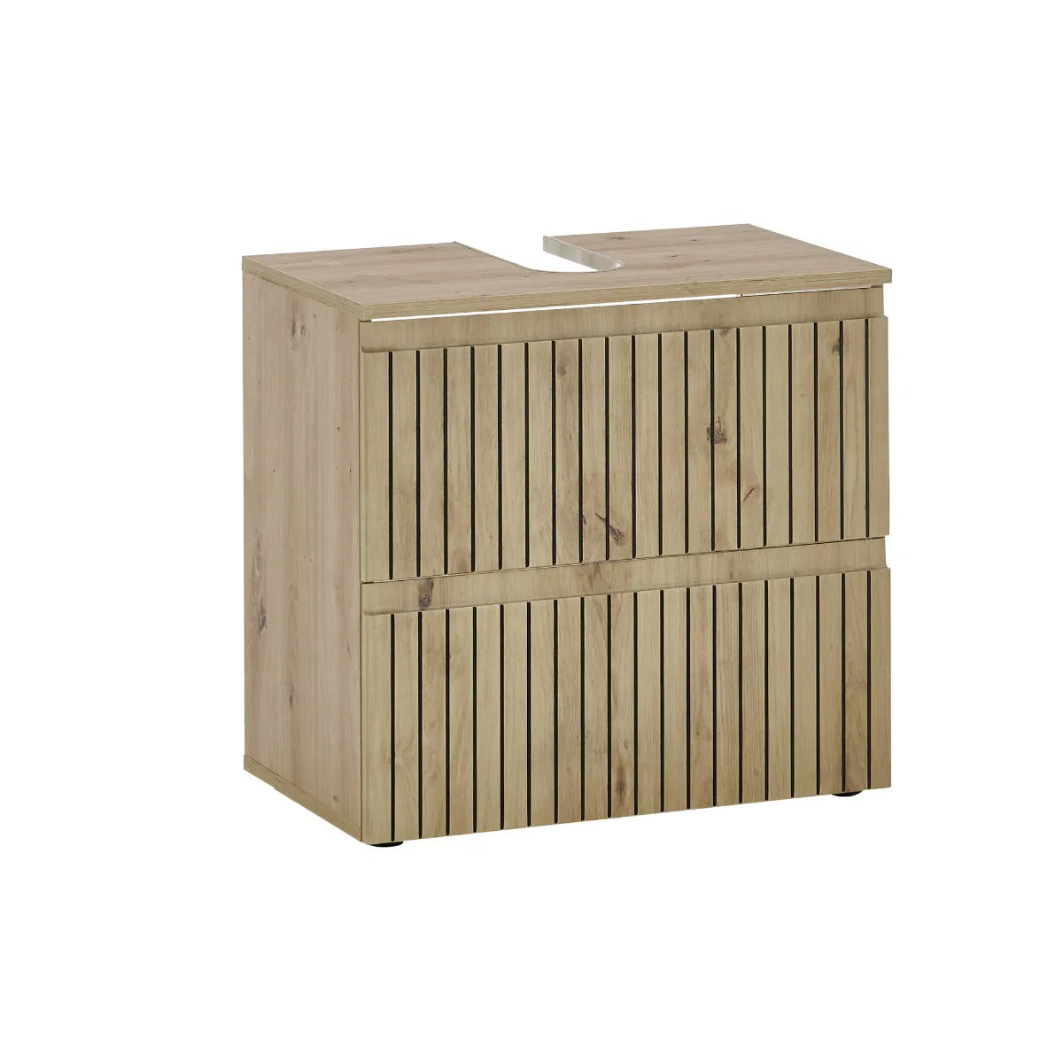 Julian Bowen Austin 2 Drawer Under Sink Cabinet in Artisan Oak - Wood Velvet