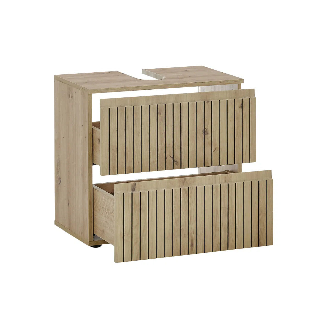 Julian Bowen Austin 2 Drawer Under Sink Cabinet in Artisan Oak - Wood Velvet