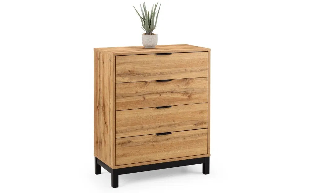 Julian Bowen Bali 4 Drawer Chest - Wood Velvet