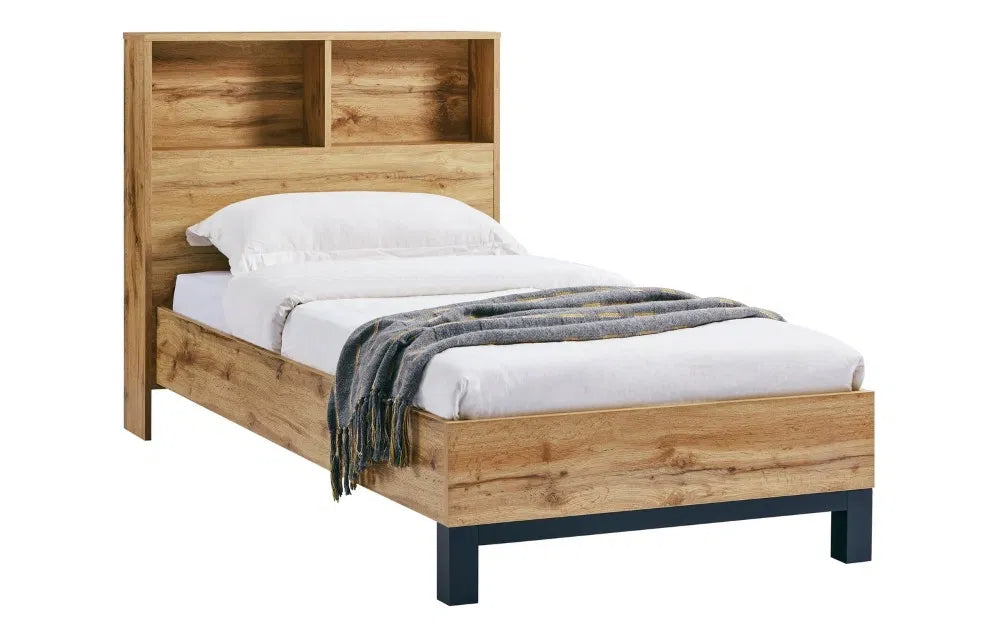 Julian Bowen Bali Bed With Bookcase Headboard - Wood Velvet