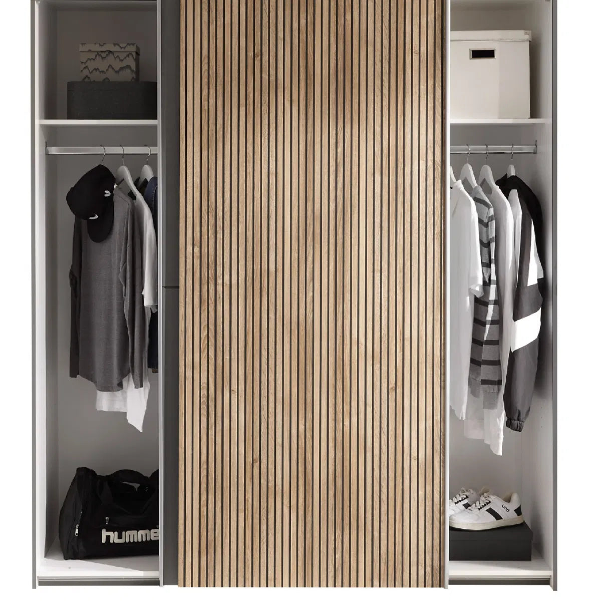Space-saving Panelled Sliding 2 Door Wardrobe | Berno Range | Julian Bowen
