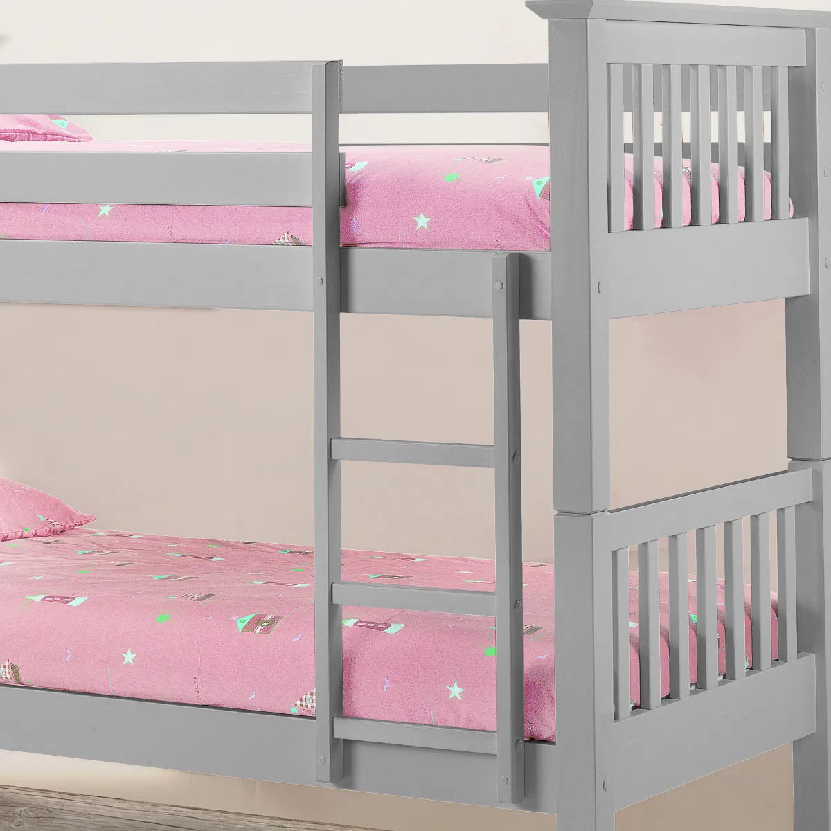 Julian Bowen Space Saving Bunk Bed In Dove Grey | Barcelona | MDF/Pine