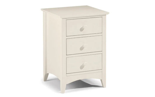Julian Bowen Cameo 3 Drawer Bedside Cabinet - Wood Velvet