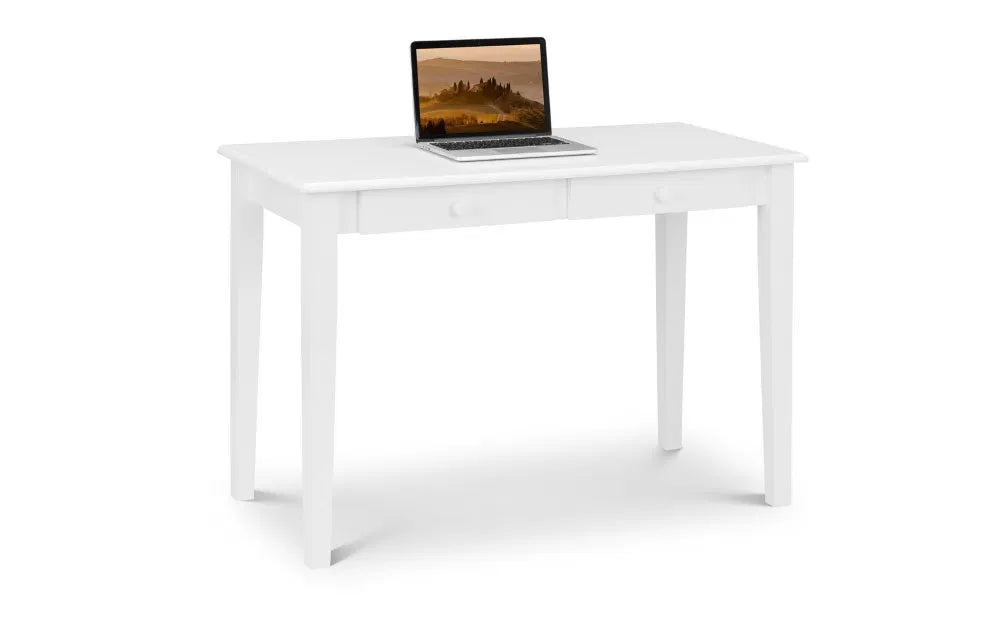 Julian Bowen Free-standing Desk With Drawers In White | Carrington | - Wood Velvet