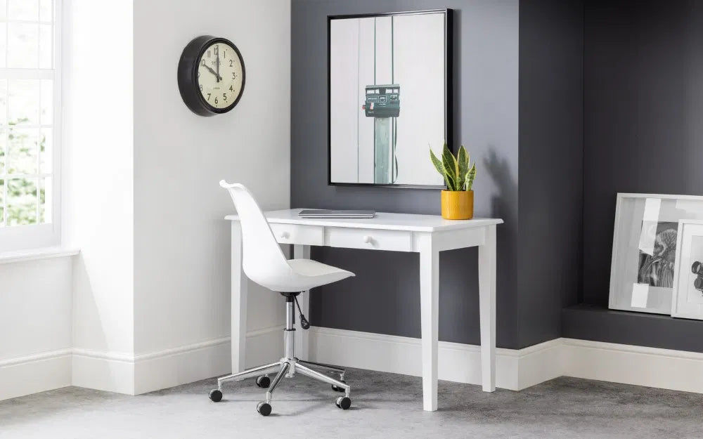 Julian Bowen Free-standing Desk With Drawers In White | Carrington | - Wood Velvet