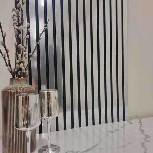 Slatted Wall Panels | Silver Chrome | Wood Effect | 4 Pack - Wood Velvet