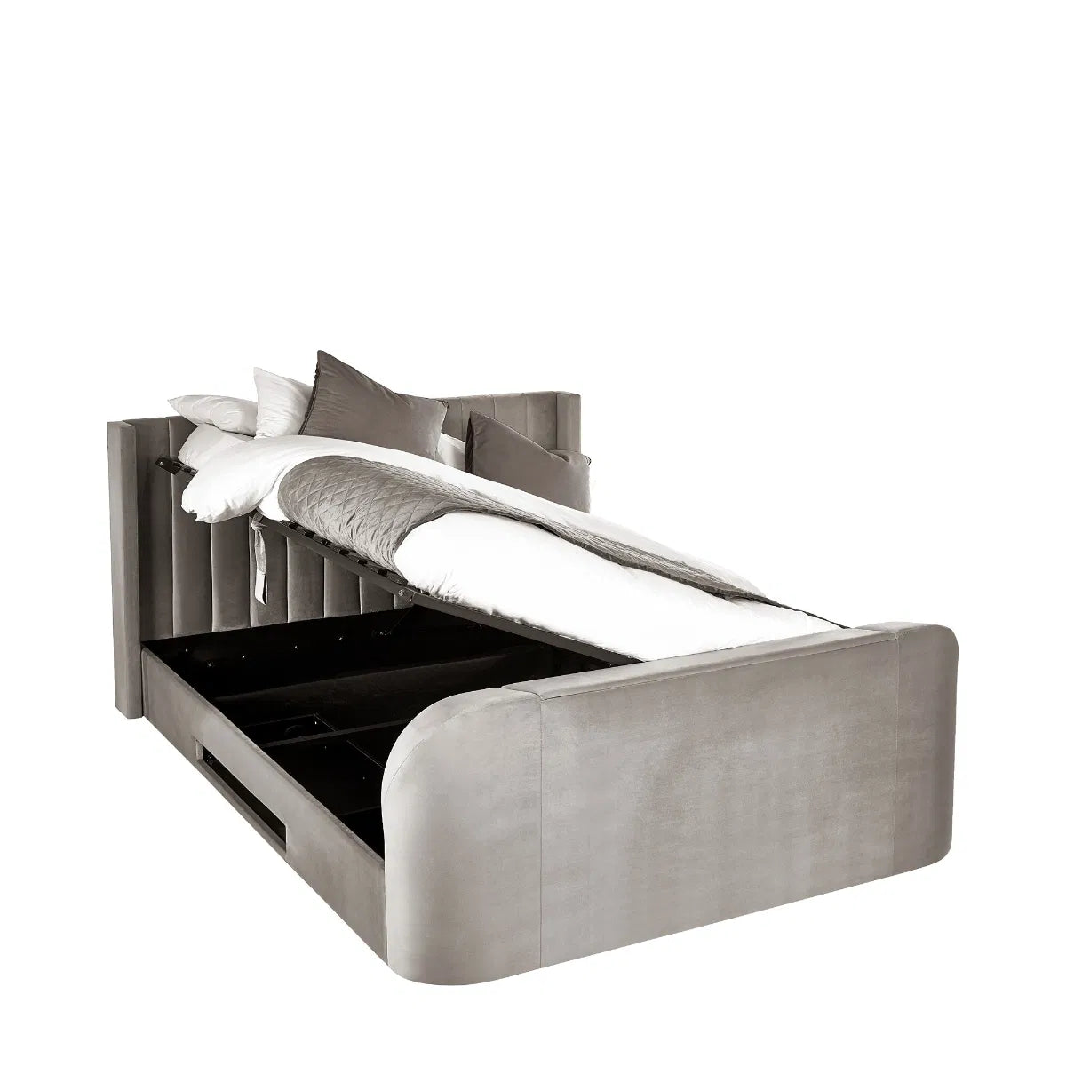 Winged Ottoman Storage TV Bed | Clara | Julian Bowen | - Wood Velvet