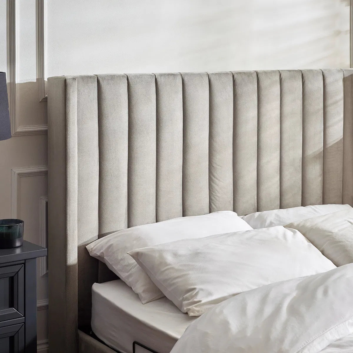 Winged Ottoman Storage TV Bed | Clara | Julian Bowen | - Wood Velvet