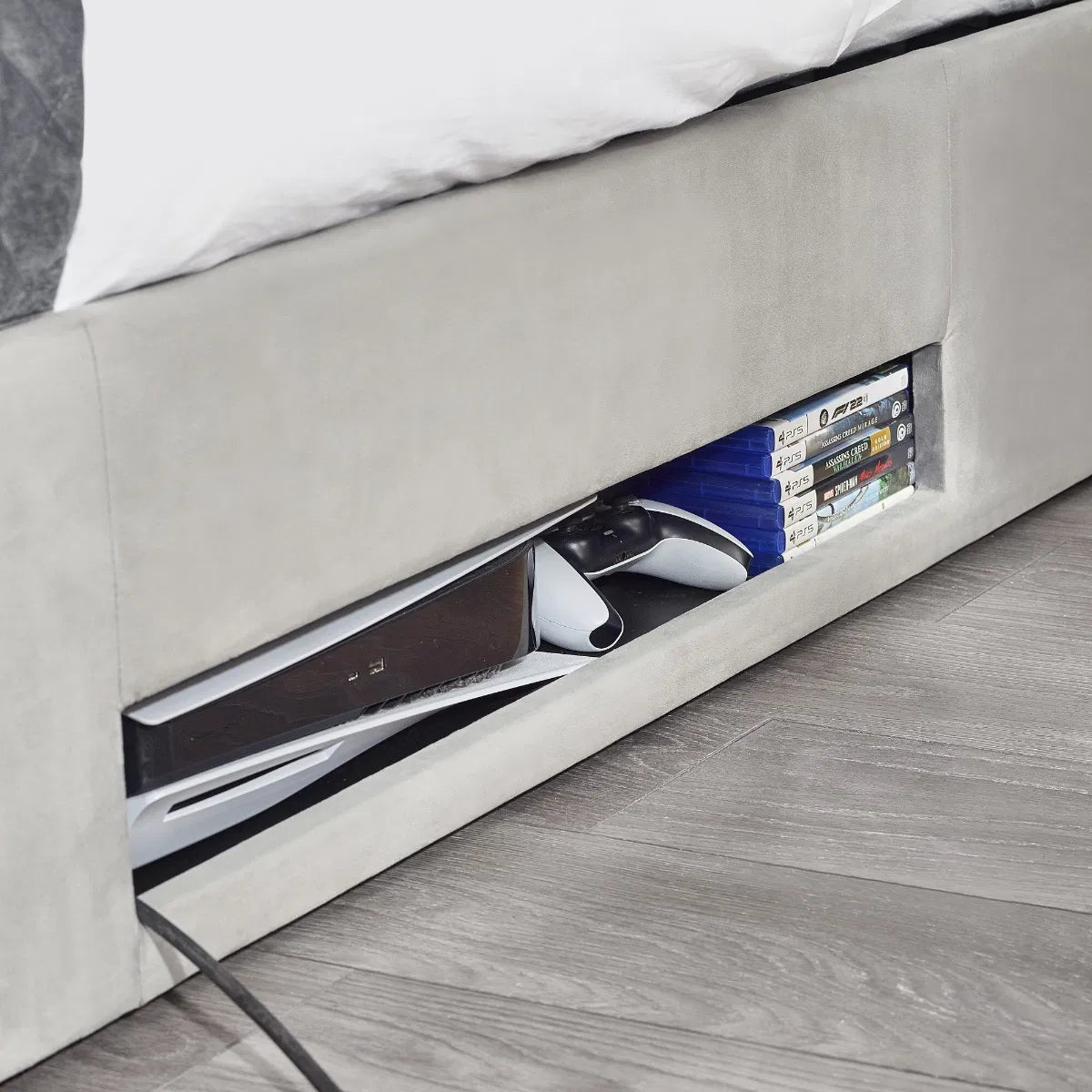 Winged Ottoman Storage TV Bed | Clara | Julian Bowen | - Wood Velvet