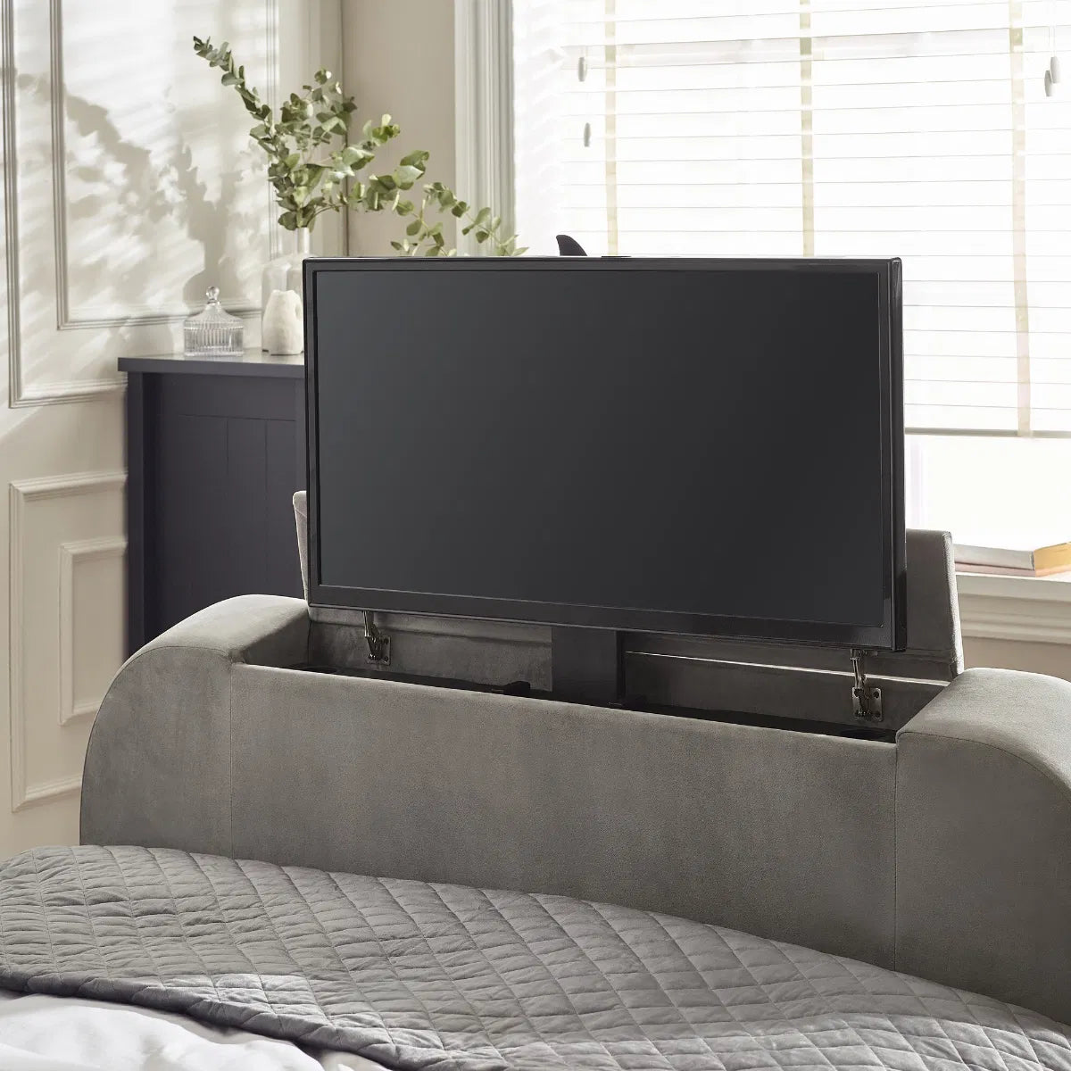 Winged Ottoman Storage TV Bed | Clara | Julian Bowen | - Wood Velvet