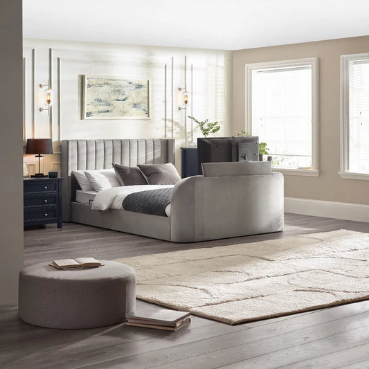 Winged Ottoman Storage TV Bed | Clara | Julian Bowen | - Wood Velvet