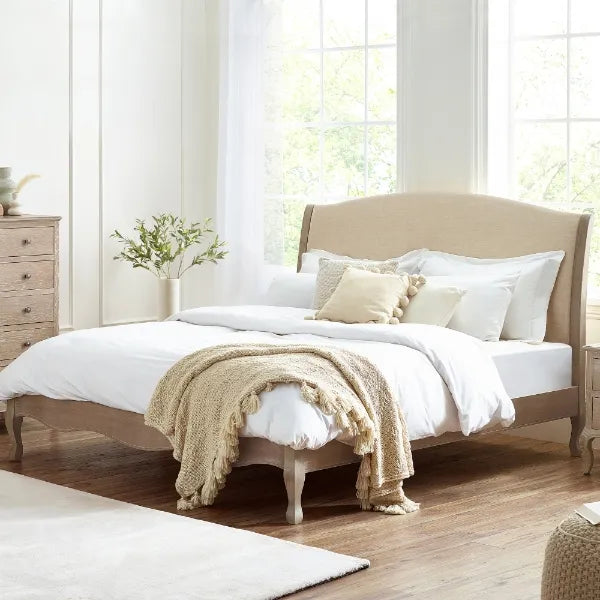 Julian Bowen Camille Limed Oak French Design S/King Bed - Wood Velvet