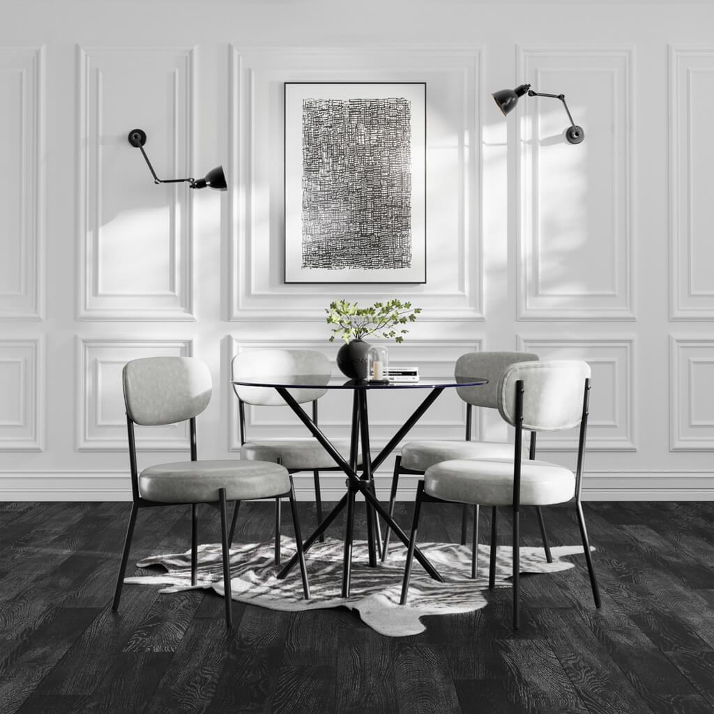 Elegant Round Smoked Glass Dining Table | Casablanca | By LPD | Wood Velvet