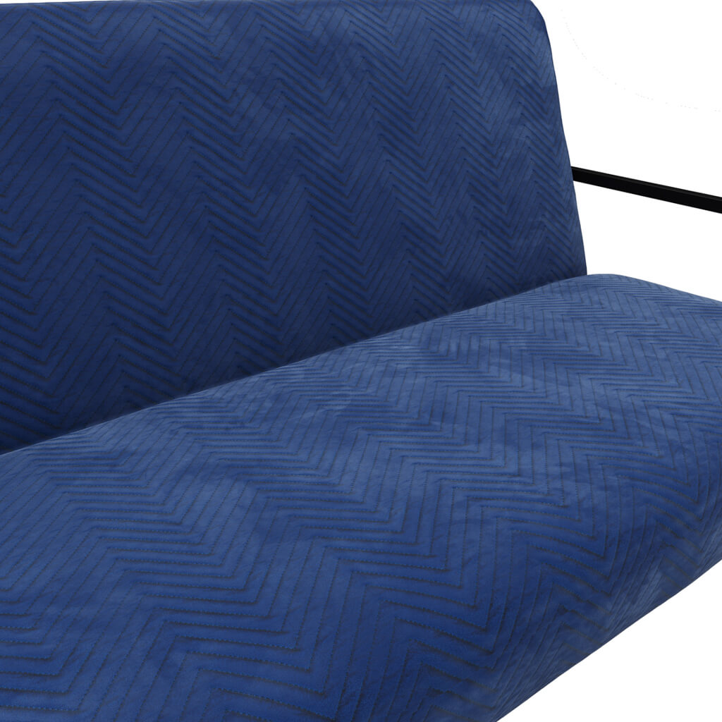 Industrial Statement Compact Sofa In Oxford Blue Chevron | Chance Range By LPD