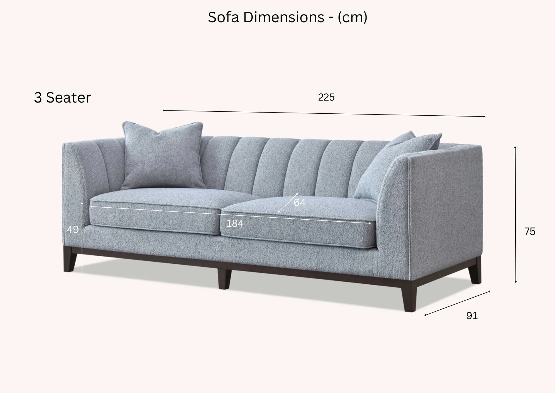 Cooper Sofa Range in Dolphin Boucle - Wood Velvet