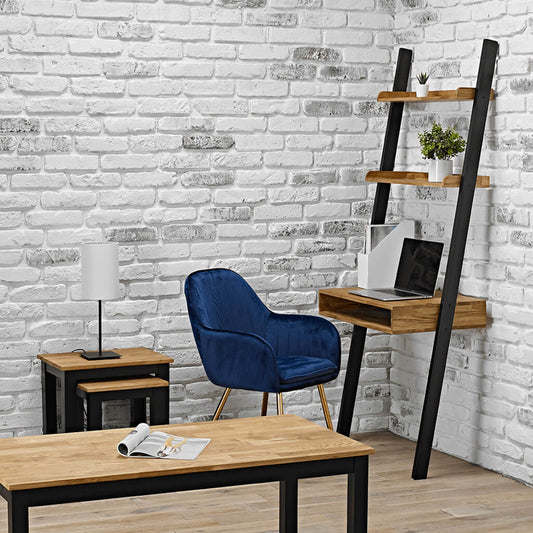 Industrial Style Ladder Desk & Shelving | Copenhagen Range By LPD - Wood Velvet
