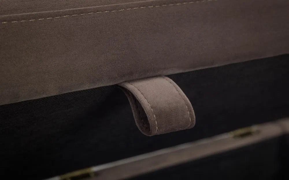 Deco Storage Ottoman Bench In Plush Truffle Velvet | Julian Bowen