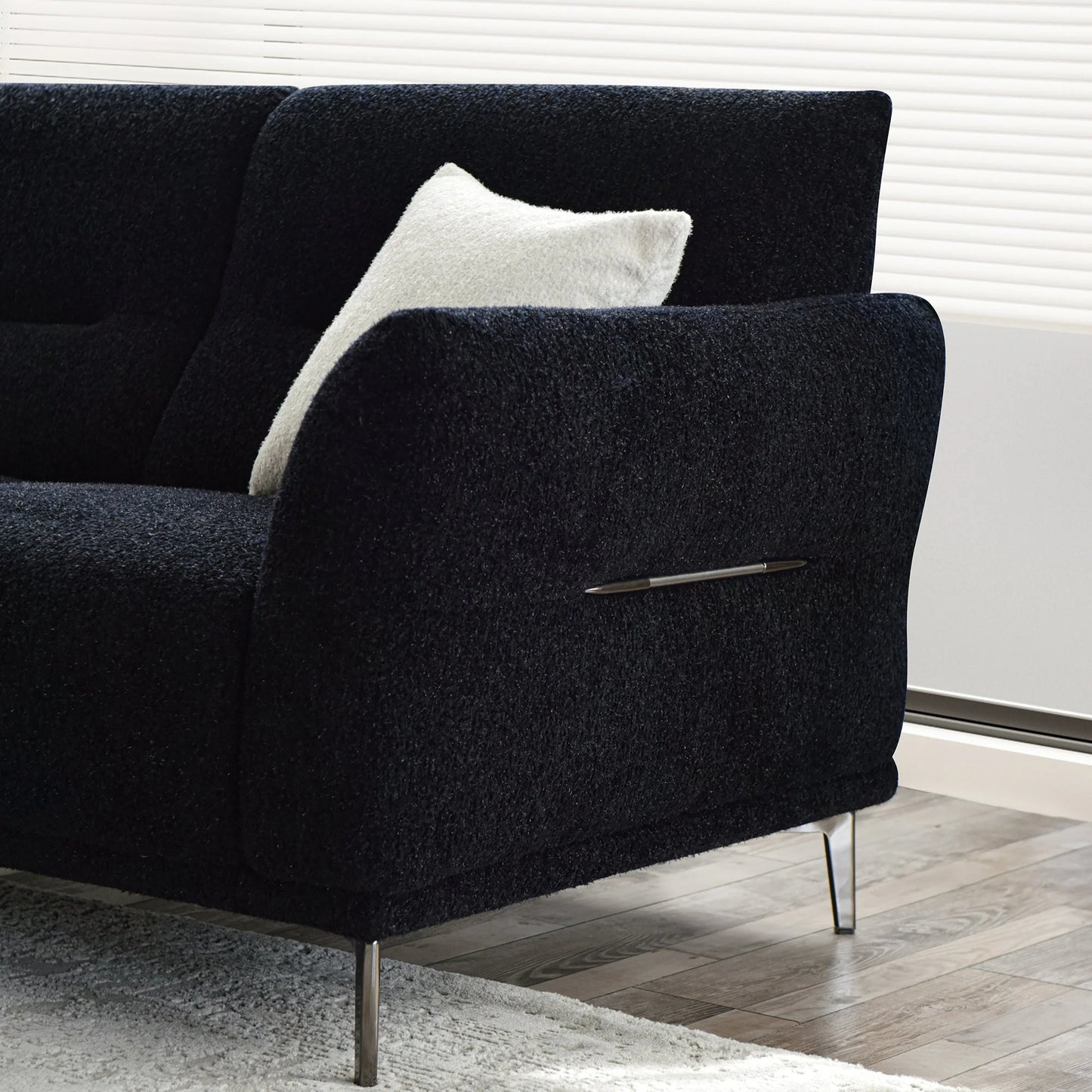 Luxury Black Boucle Fabric Sofa Range | Albany | Furnish365 - Wood Velvet