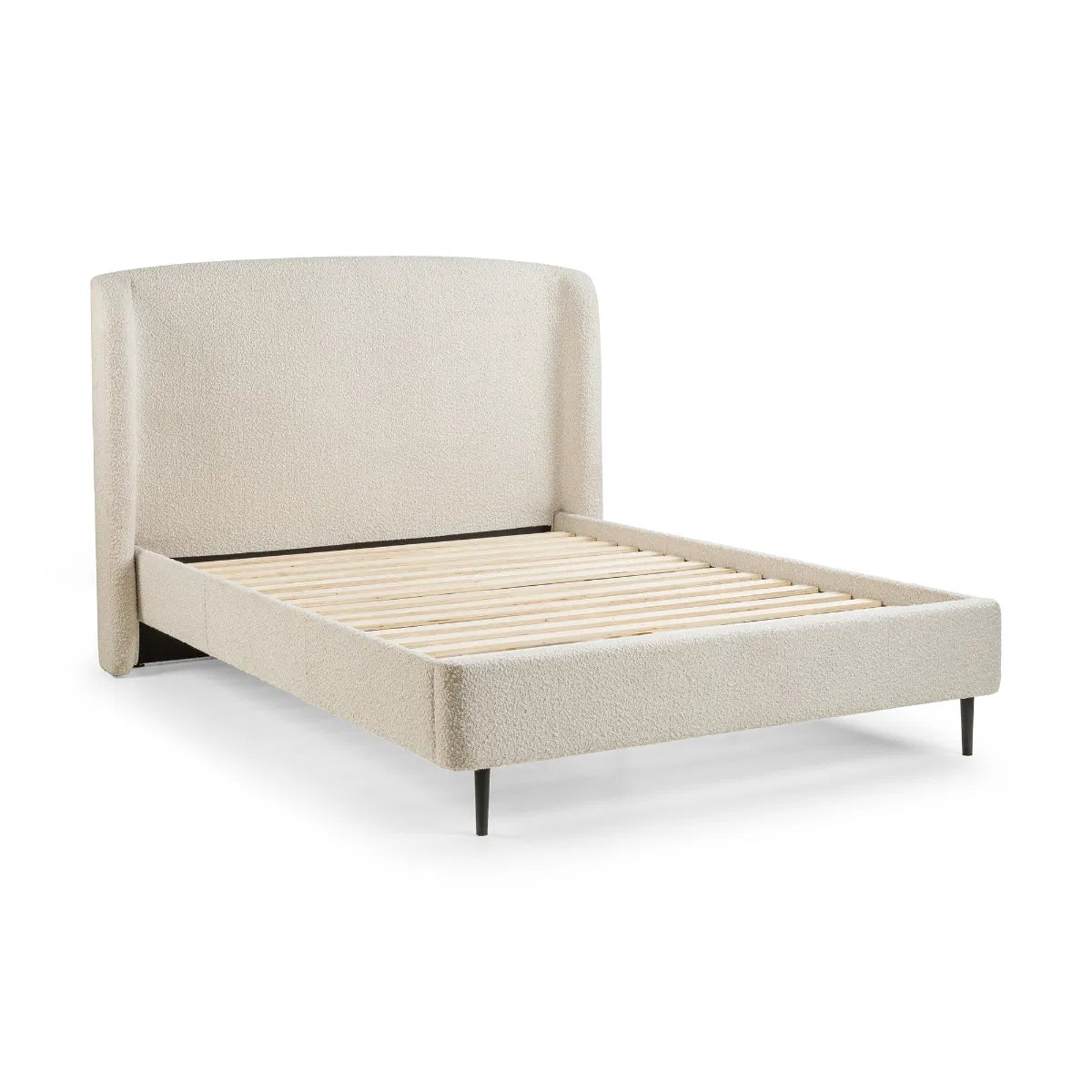 Julian Bowen Eden Boucle Bed In Ivory - Wood Velvet