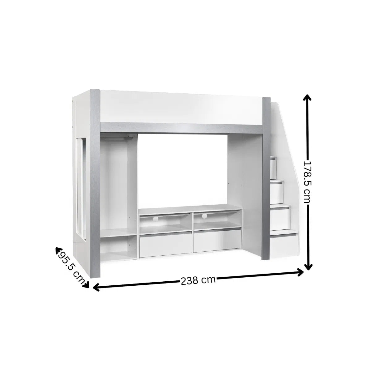 Entertainment Kids High Sleeper | Gaia | Julian Bowen - Wood Velvet