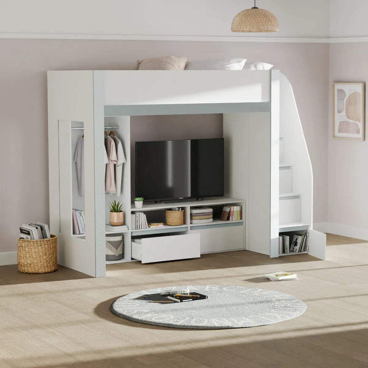 Entertainment Kids High Sleeper | Gaia | Julian Bowen - Wood Velvet