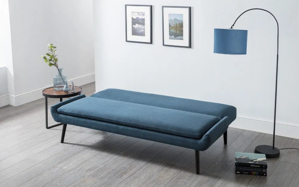 Simplistic Blue Linen Sofabed | Gaudi | Julian Bowen