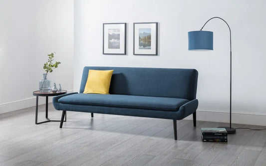 Simplistic Blue Linen Sofabed | Gaudi | Julian Bowen - Wood Velvet