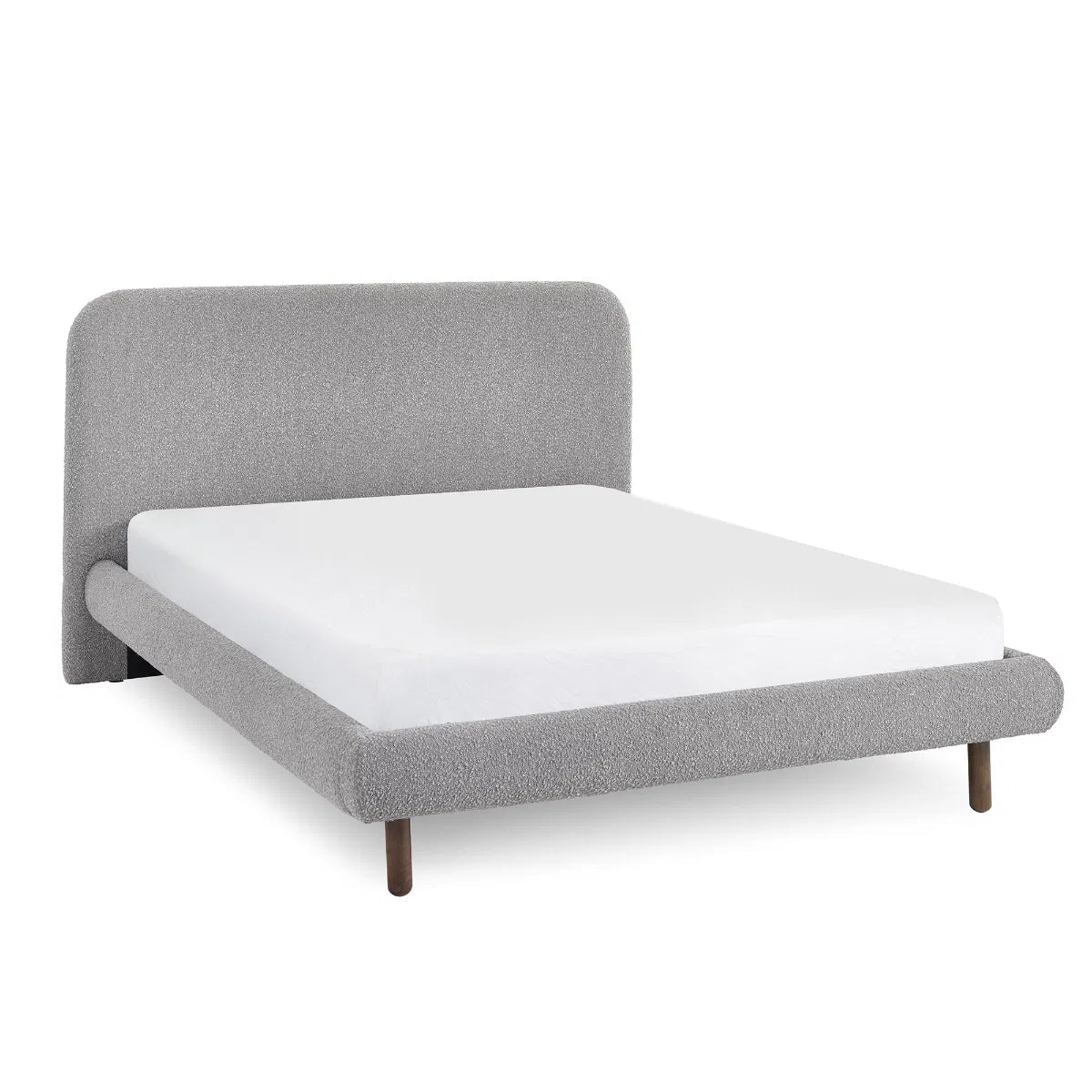 Julian Bowen Hannah Boucle Bed In Grey - Wood Velvet