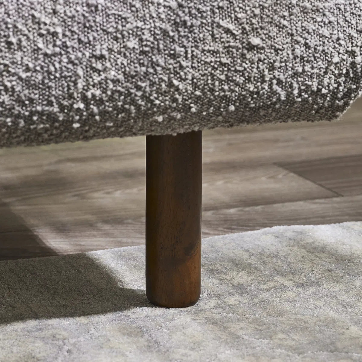 Julian Bowen Hannah Boucle Bed In Grey - Wood Velvet