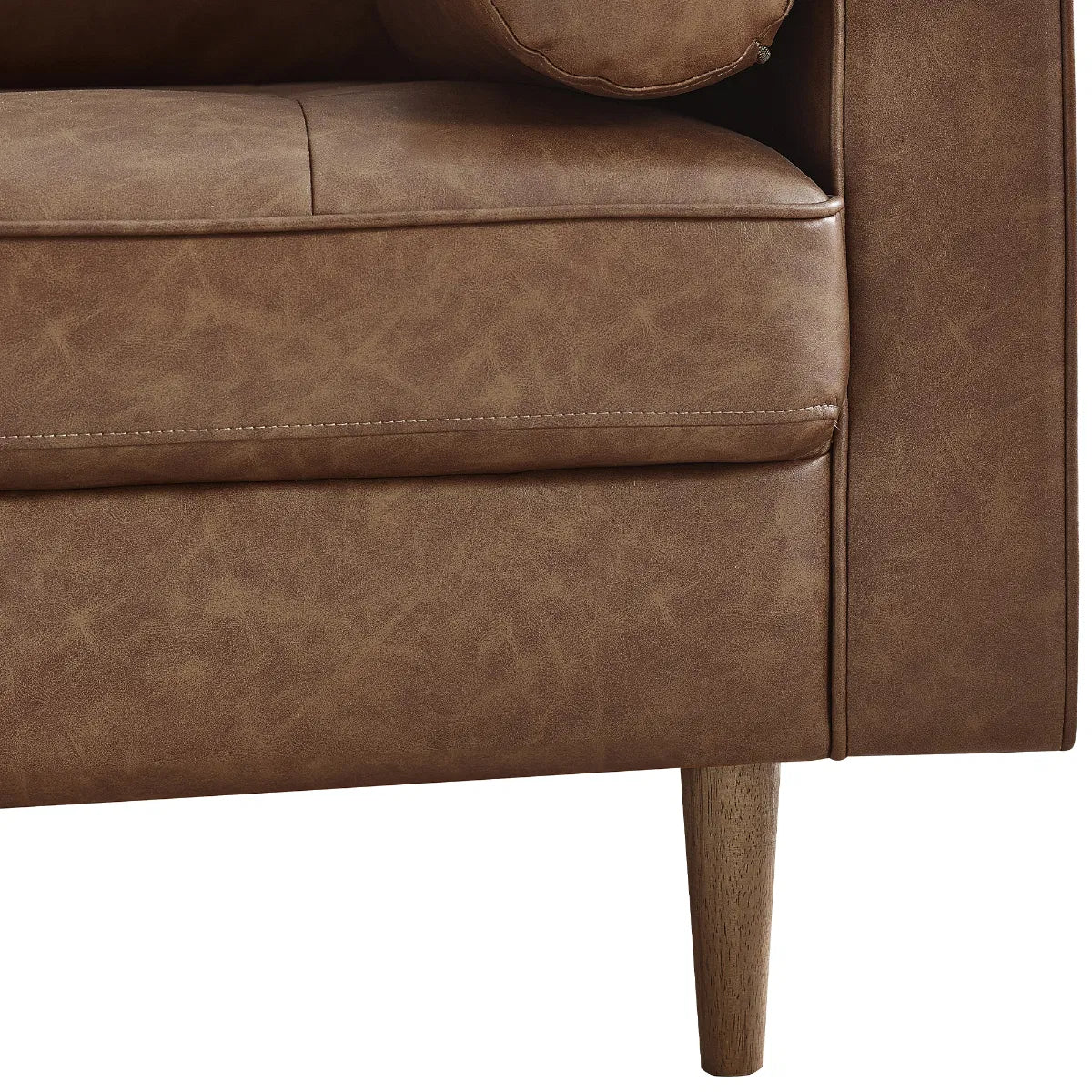 Julian Bowen Henley 2 Seater Sofa With Bolsters In Brown - Wood Velvet