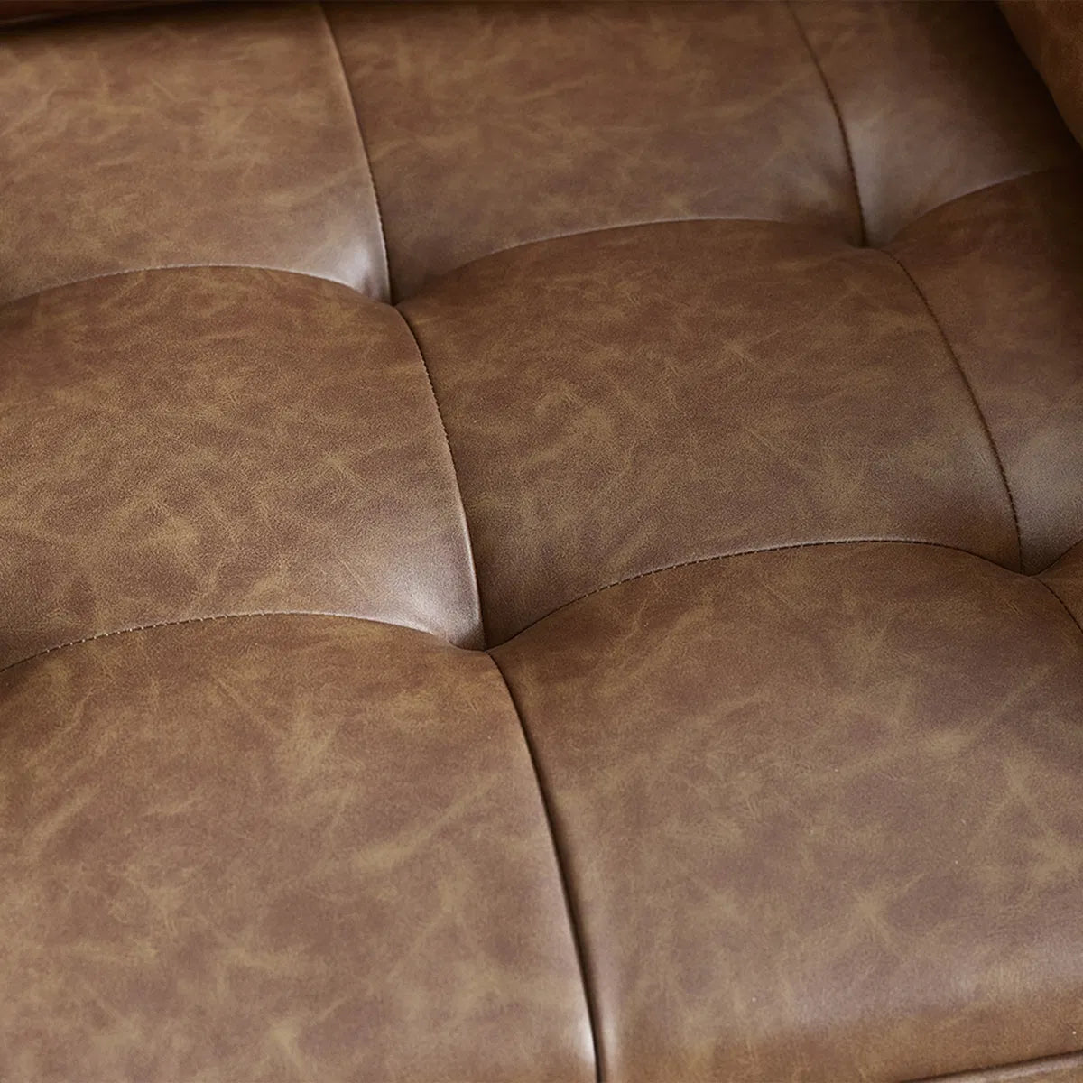 Julian Bowen 3 Seater Sofa With Bolsters In Brown Faux Leather | Henley Range | Wood Velvet