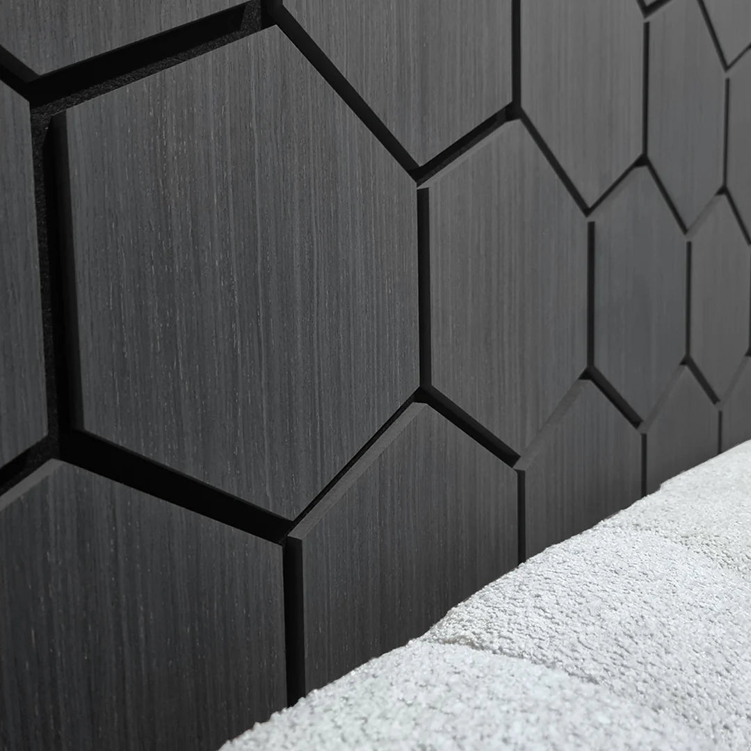 Acoustic "Turtle Hex" Wall Panels | Charcoal | 4 Pack - Wood Velvet