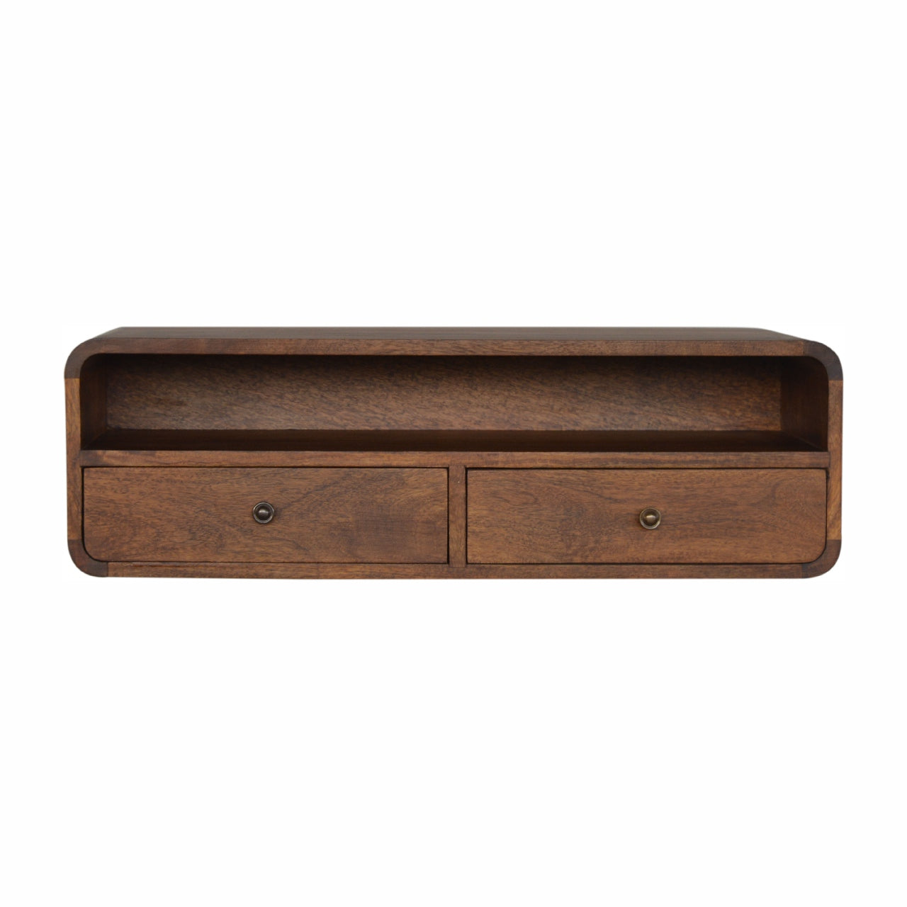 Floating Chestnut Open Console Table - Wood Velvet