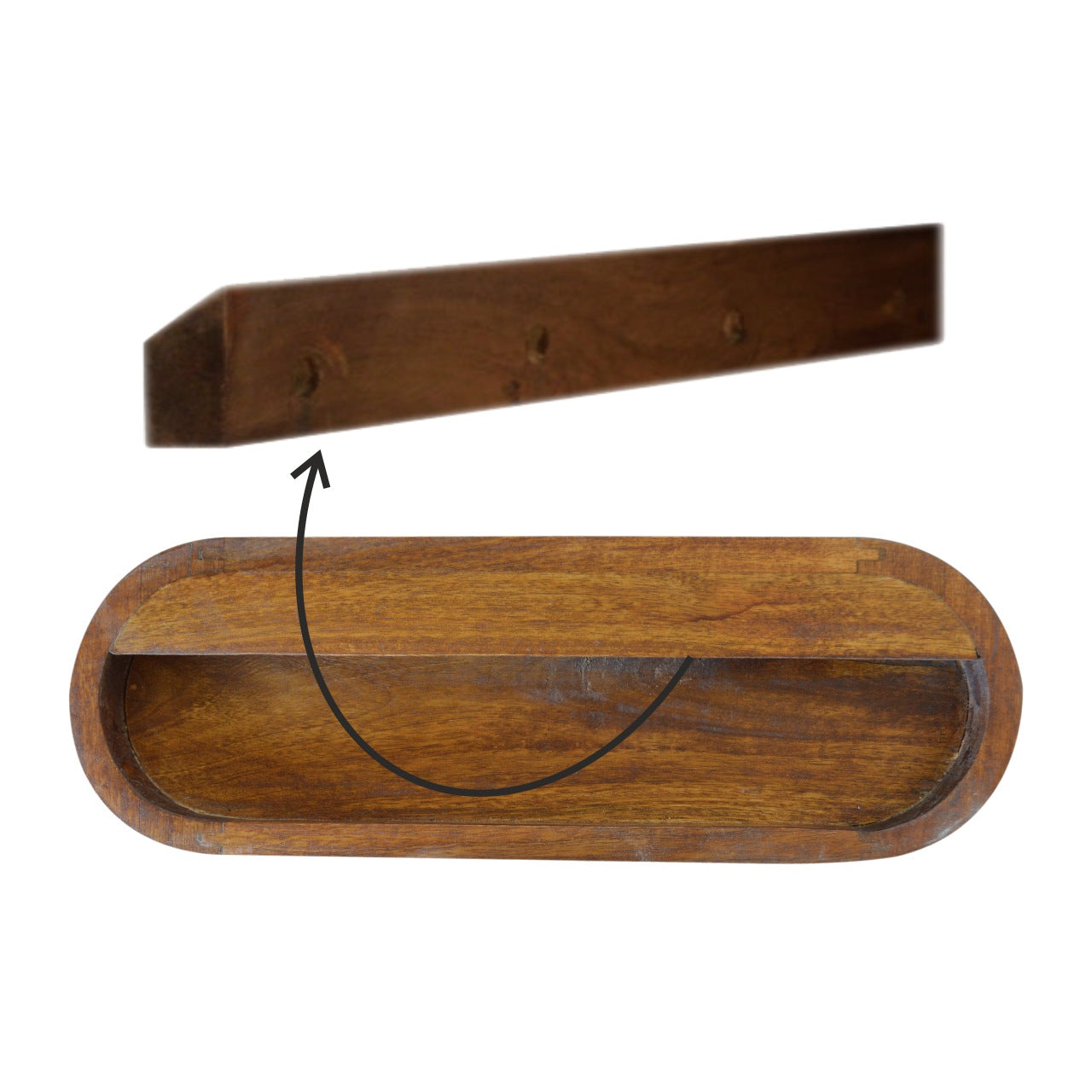 Wall Mounted Rounded Bedside Table - Wood Velvet