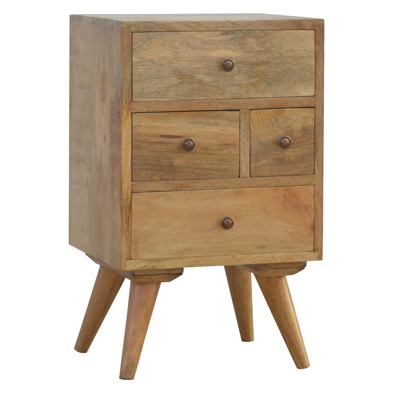 4 Drawer Multi Bedside Cabinet - Wood Velvet