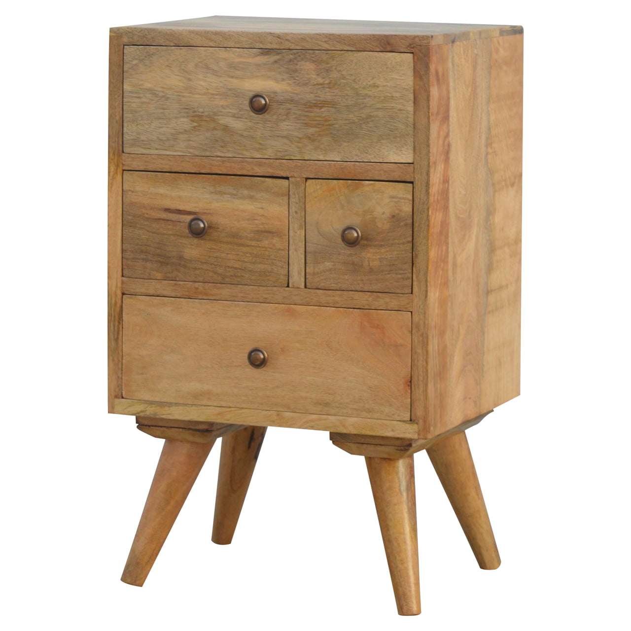 4 Drawer Multi Bedside Cabinet - Wood Velvet