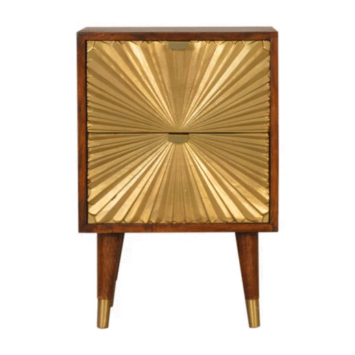 Gold-dust Bedside Cabinet - Wood Velvet