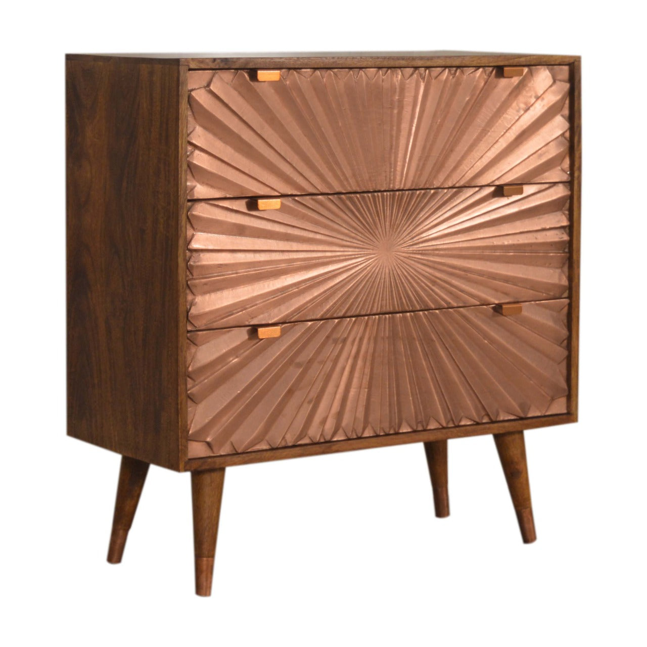 Copper-dust 3-Drawer Chest - Wood Velvet
