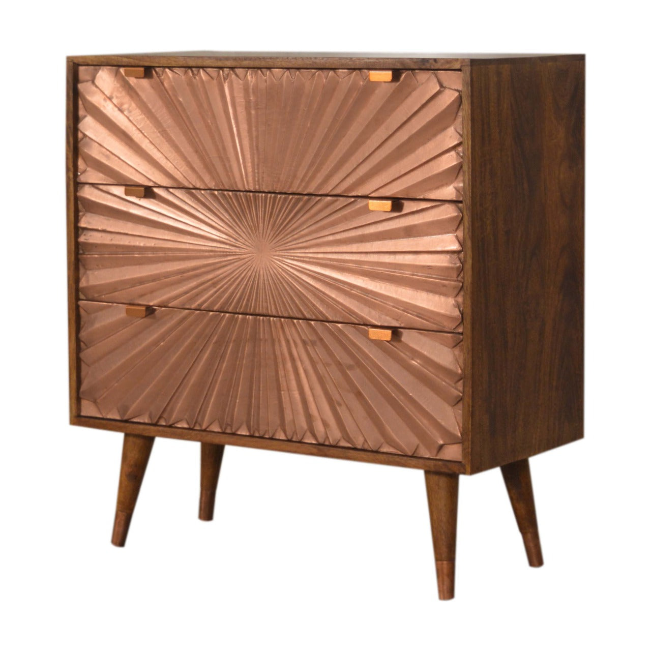 Copper-dust 3-Drawer Chest - Wood Velvet