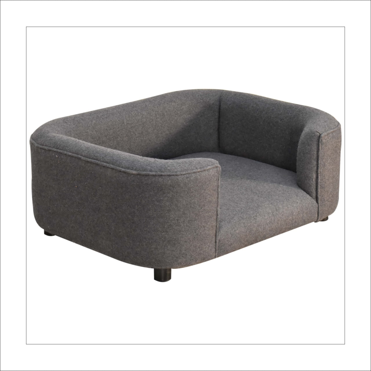 Luxury Grey Tweed Pet Sofa Bed - Wood Velvet