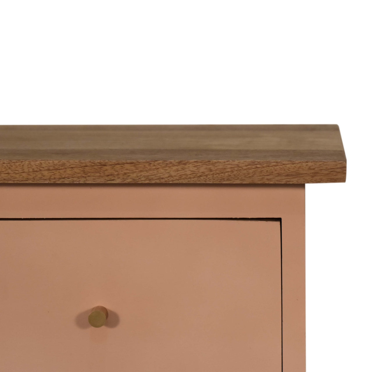 Solid Wood Hand Painted Bedside Cabinet In Blush Pink | Hand Crafted Artisan | Wood Velvet