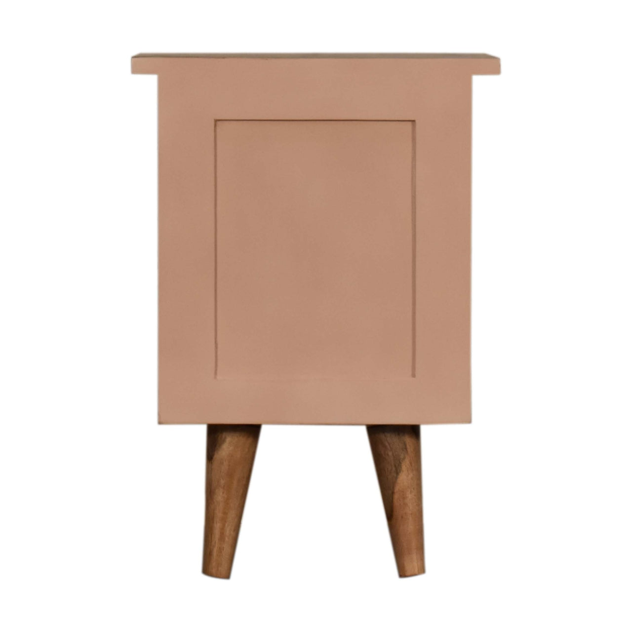 Solid Wood Hand Painted Bedside Cabinet In Blush Pink | Hand Crafted Artisan | Wood Velvet