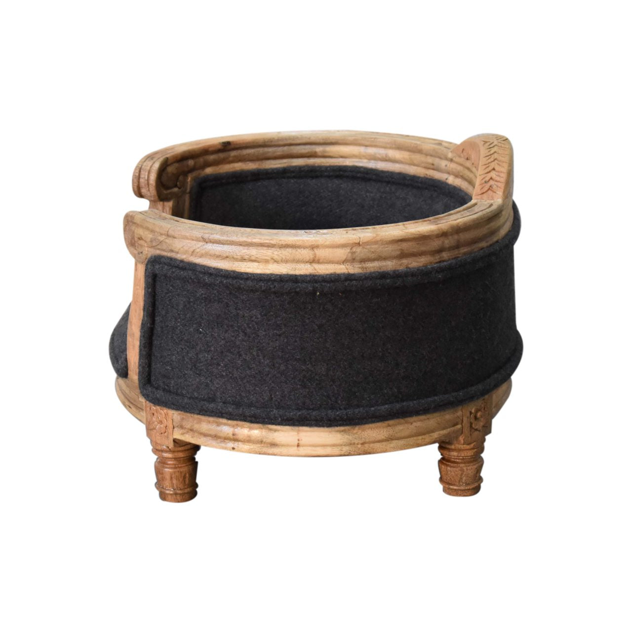 Carved Luxury Tweed Pet Bed - Wood Velvet