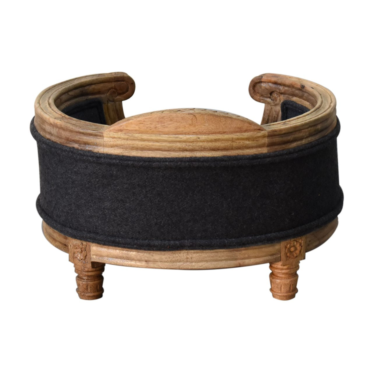 Carved Luxury Tweed Pet Bed - Wood Velvet