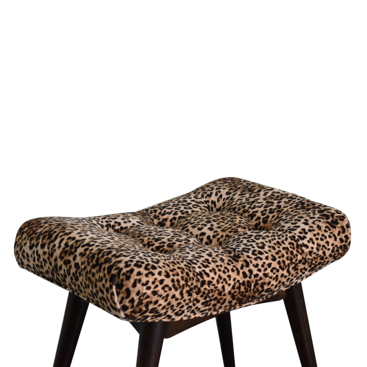 Curved Mini Bench In Leopard Print Velvet - Wood Velvet